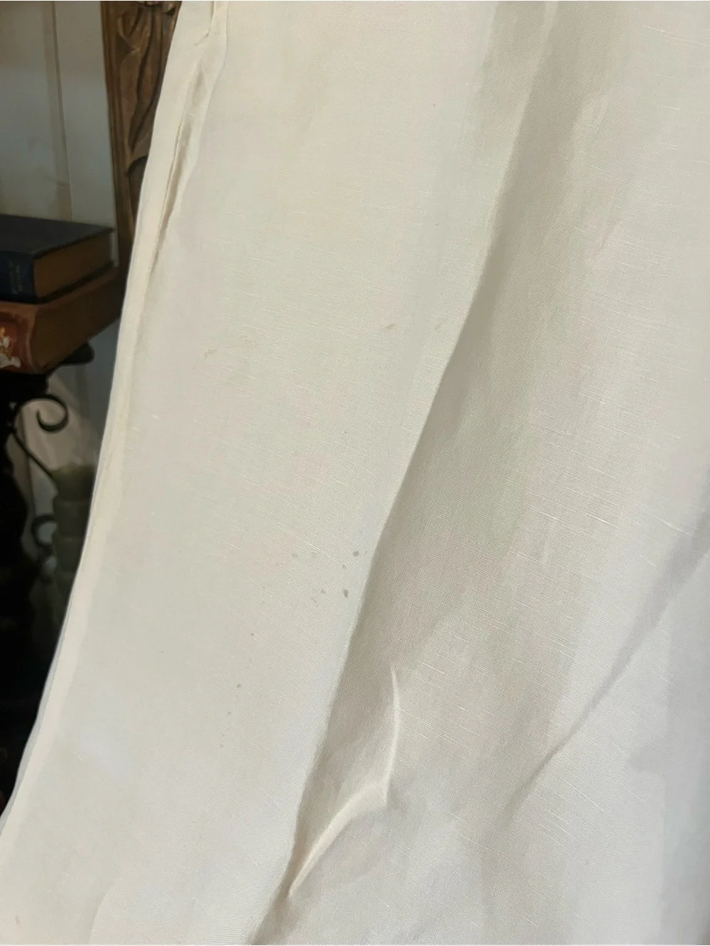 Vintage Ralph Lauren 1990’s Polo Silk Linen Winter White Flat Front Trouser Pant